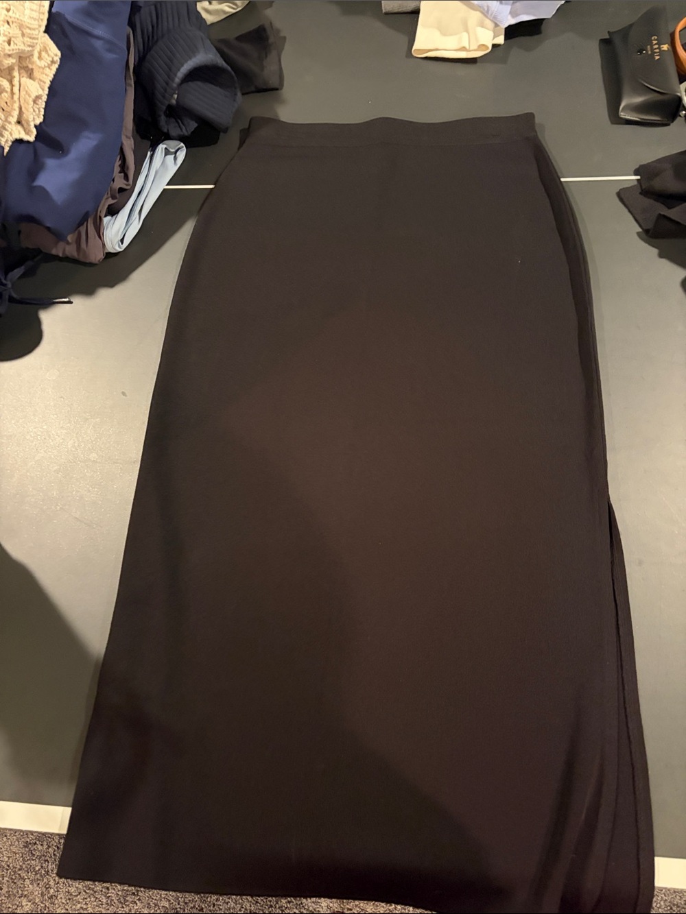 Misook large petite long black skirt